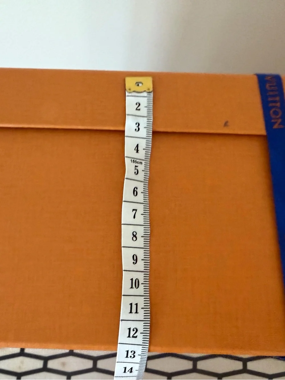 Louis Vuitton Orange Show Paper Box with Blue Ribbon, like new